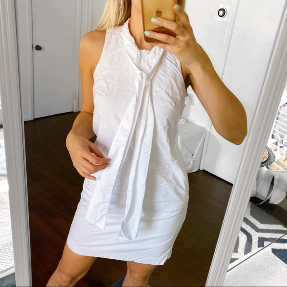 π BANANA REPUBLIC WHITE BOW COTTON MINI DRESS! - Picture 4 of 12